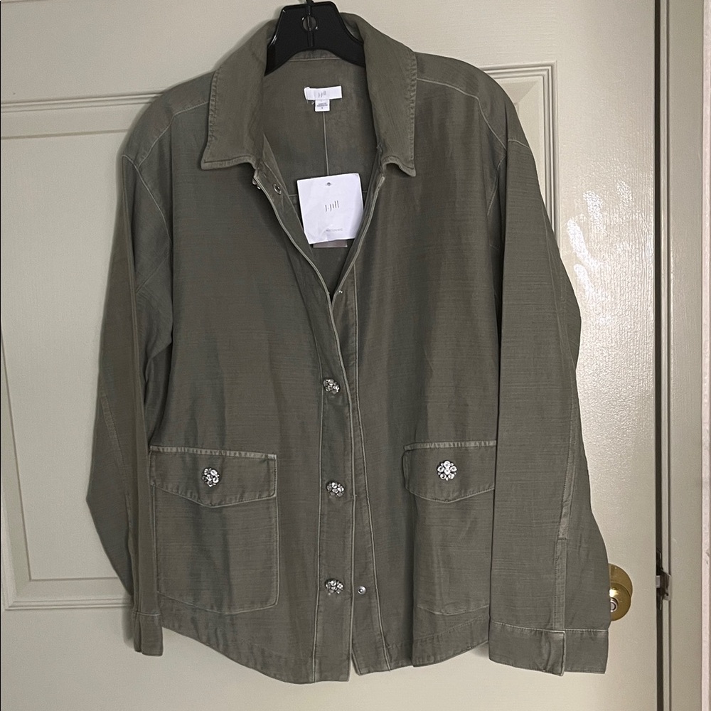 J. Jill Sage Utility Jacket with Button Accents
Snap closure